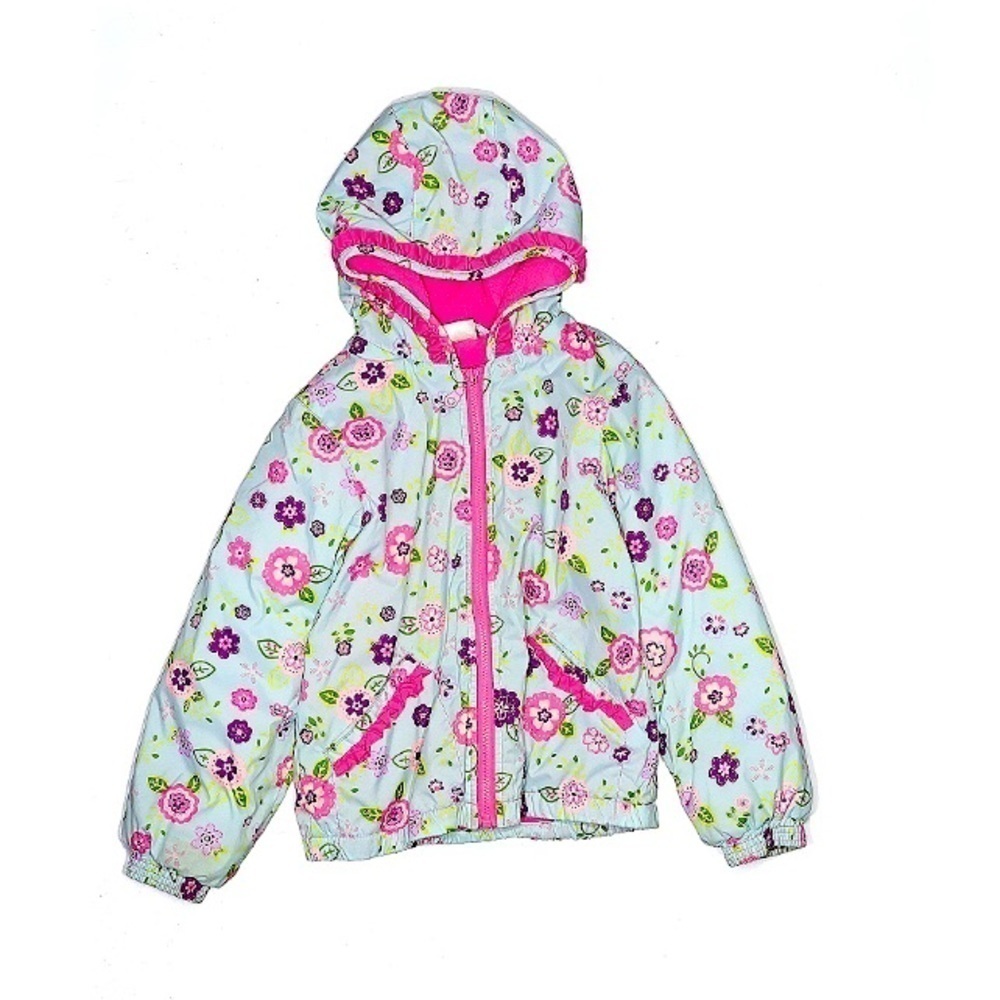 Hanna Andersson hooded print flower winter jacket girls size 6